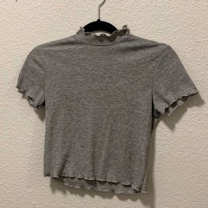 PacSun L.A. Hearts Short Sleeve Mock Turtle Neck Crop Top